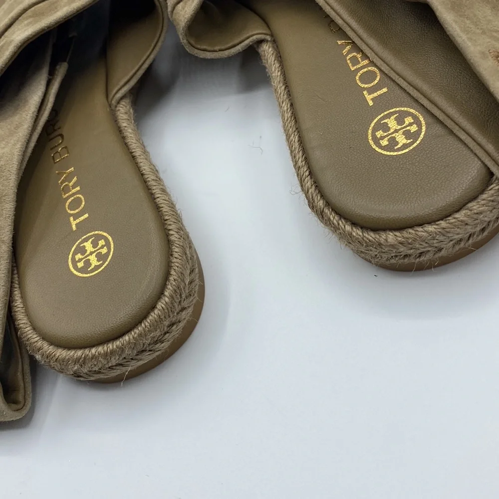 NWOB Tory Burch‎ Suede Slingback Espadrilles In Leccio Tan Size 5